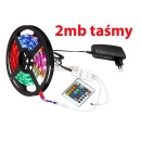 Zestaw taśma 30 led smd 5050 RGB 2m + Zasilacz wtyczkowy led + kontroler rgb IR hurtownia led Premium Lux