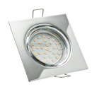 Zestaw: żarówka gu10 30 ledsmd 2835 + oprawa regulowana kwadratowa ONYKS chrom + gniazdo gu10 hurtownia led Premium Lux