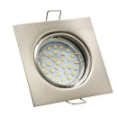 Zestaw: żarówka gu10 30 ledsmd 2835 + oprawa regulowana kwadratowa ONYKS chrom mat + gniazdo gu10 hurtownia led Premium Lux