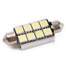 Żarówka samochodowa C5W 8 led smd 5050 4W 41mm  SV8.5 CANBUS biała zimna  hurtownia led Premium Lux