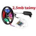 Zestaw taśma 30 led smd 5050 RGB 2,5m + Zasilacz wtyczkowy led +kontroler rgb IR hurtownia led Premium Lux