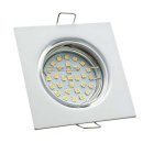 Zestaw: żarówka gu10 30 ledsmd 2835 + oprawa regulowana kwadratowa ONYKS + gniazdo gu10 hurtownia led Premium Lux